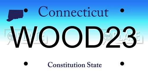 WOOD23 Connecticut License Plate
