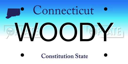 WOODY Connecticut License Plate