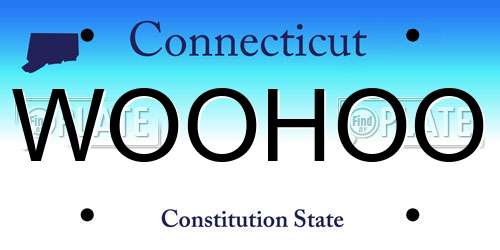 WOOHOO Connecticut License Plate
