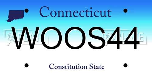 WOOS44 Connecticut License Plate
