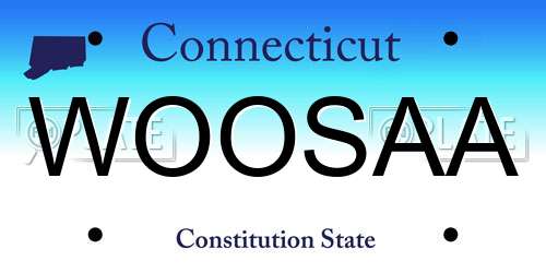 WOOSAA Connecticut License Plate