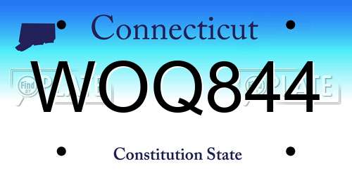 WOQ844 Connecticut License Plate