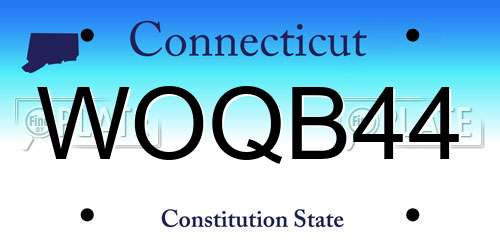 WOQB44 Connecticut License Plate