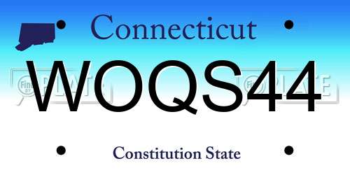 WOQS44 Connecticut License Plate