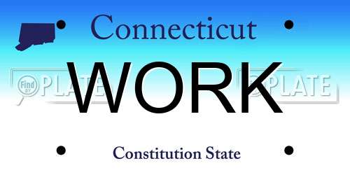 WORK Connecticut License Plate