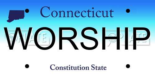 WORSHIP Connecticut License Plate