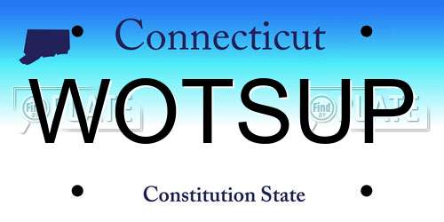 WOTSUP Connecticut License Plate