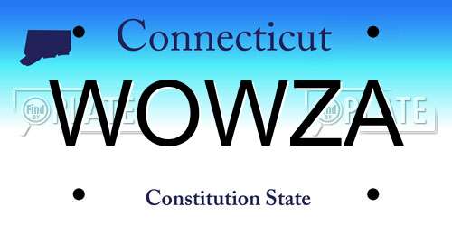 WOWZA Connecticut License Plate