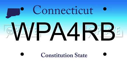 WPA4RB Connecticut License Plate
