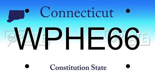 WPHE66 Connecticut License Plate