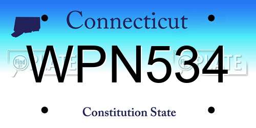 WPN534 Connecticut License Plate