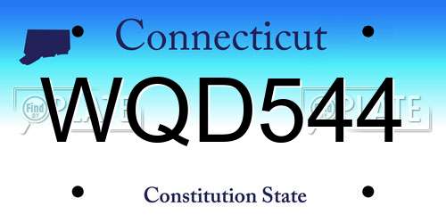 WQD544 Connecticut License Plate