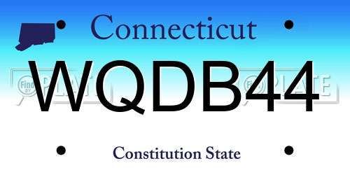 WQDB44 Connecticut License Plate