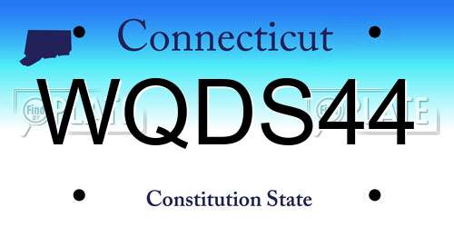 WQDS44 Connecticut License Plate