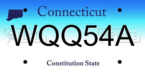 WQQ54A Connecticut License Plate