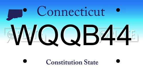 WQQB44 Connecticut License Plate