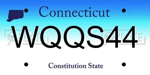 WQQS44 Connecticut License Plate