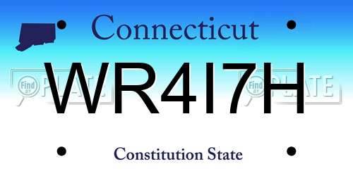 WR4I7H Connecticut License Plate