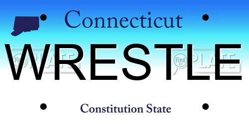 WRESTLE Connecticut License Plate