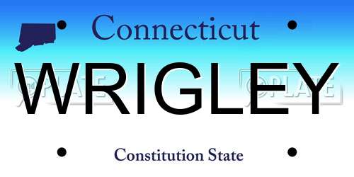 WRIGLEY Connecticut License Plate