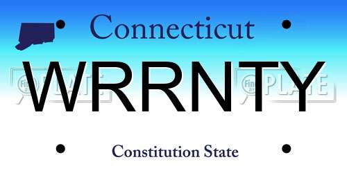 WRRNTY Connecticut License Plate