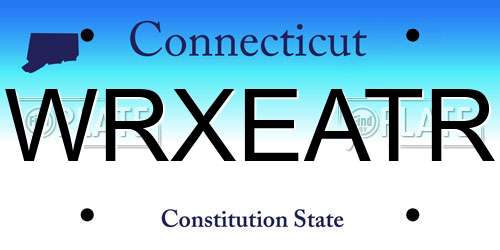 WRXEATR Connecticut License Plate