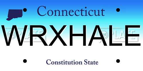 WRXHALE Connecticut License Plate