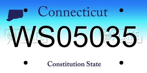 WS05035 Connecticut License Plate