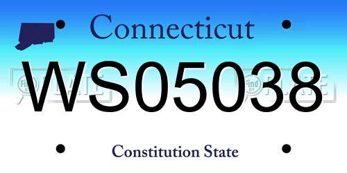 WS05038 Connecticut License Plate