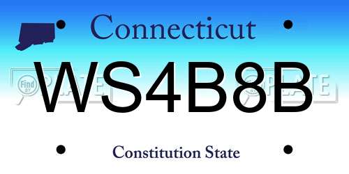 WS4B8B Connecticut License Plate