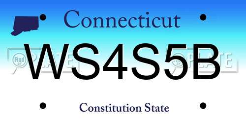 WS4S5B Connecticut License Plate