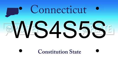 WS4S5S Connecticut License Plate