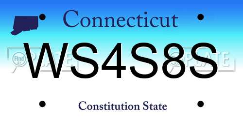 WS4S8S Connecticut License Plate
