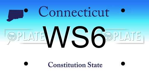 WS6 Connecticut License Plate