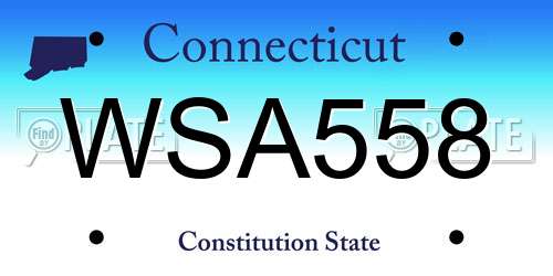 WSA558 Connecticut License Plate