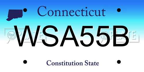 WSA55B Connecticut License Plate