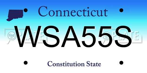 WSA55S Connecticut License Plate