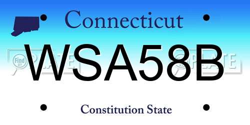 WSA58B Connecticut License Plate