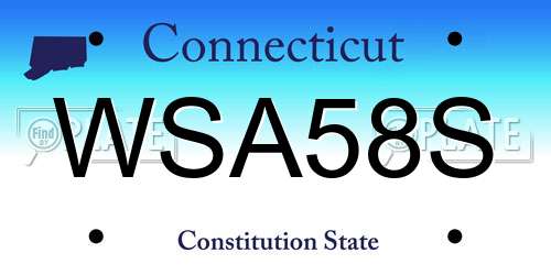 WSA58S Connecticut License Plate