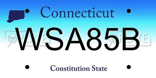 WSA85B Connecticut License Plate