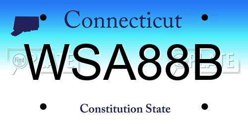 WSA88B Connecticut License Plate