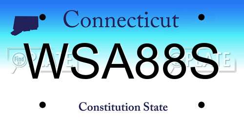 WSA88S Connecticut License Plate