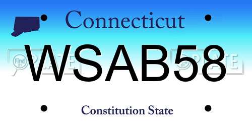 WSAB58 Connecticut License Plate