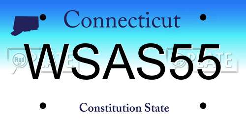 WSAS55 Connecticut License Plate