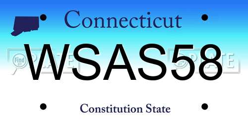 WSAS58 Connecticut License Plate