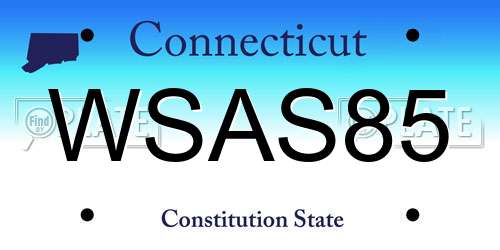 WSAS85 Connecticut License Plate