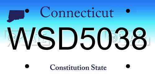 WSD5038 Connecticut License Plate