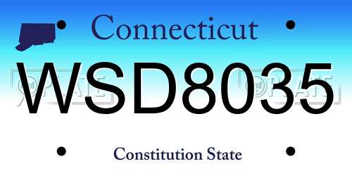 WSD8035 Connecticut License Plate