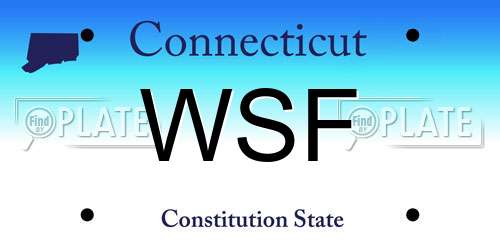 WSF Connecticut License Plate