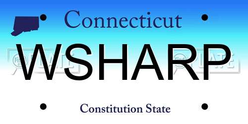 WSHARP Connecticut License Plate